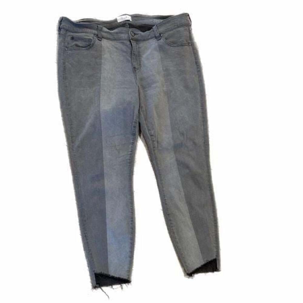 RWN By Rowan Plus Size Gray Colorblock Skinny Jeans Size 16